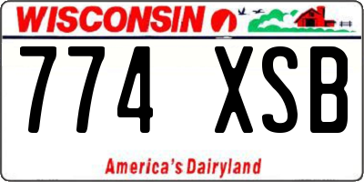 WI license plate 774XSB