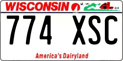 WI license plate 774XSC