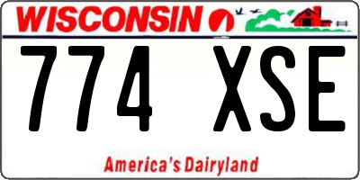 WI license plate 774XSE