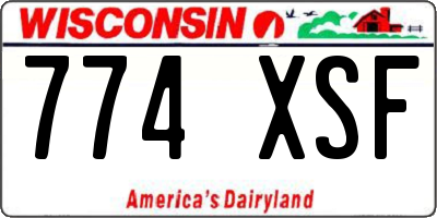 WI license plate 774XSF