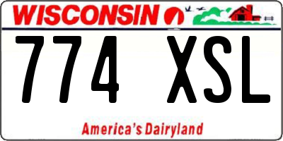 WI license plate 774XSL