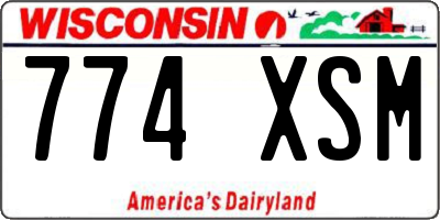 WI license plate 774XSM
