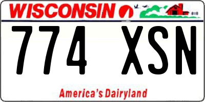 WI license plate 774XSN