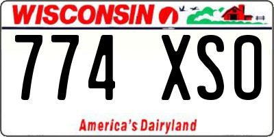 WI license plate 774XSO