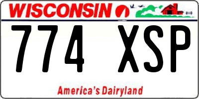 WI license plate 774XSP