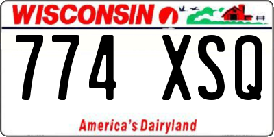 WI license plate 774XSQ