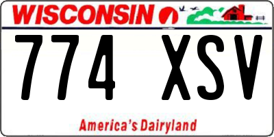 WI license plate 774XSV