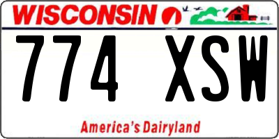 WI license plate 774XSW