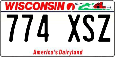 WI license plate 774XSZ