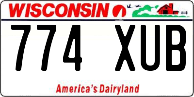 WI license plate 774XUB