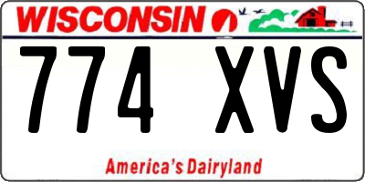 WI license plate 774XVS
