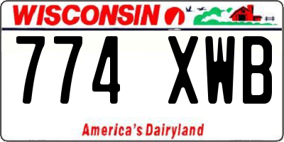 WI license plate 774XWB
