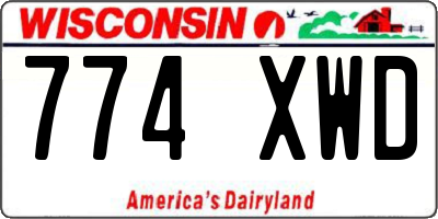 WI license plate 774XWD