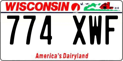 WI license plate 774XWF