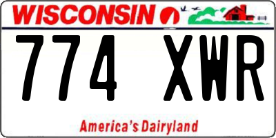 WI license plate 774XWR