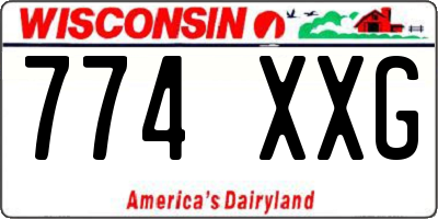 WI license plate 774XXG
