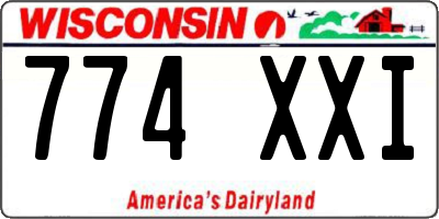 WI license plate 774XXI