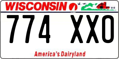WI license plate 774XXO