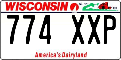 WI license plate 774XXP