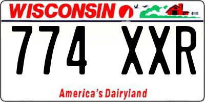 WI license plate 774XXR