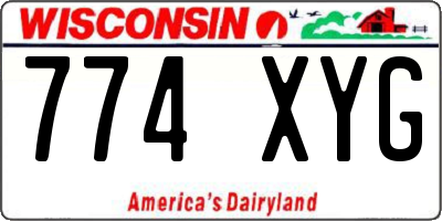 WI license plate 774XYG