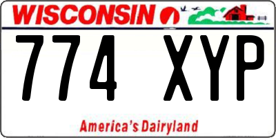 WI license plate 774XYP