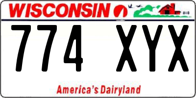 WI license plate 774XYX