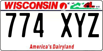 WI license plate 774XYZ