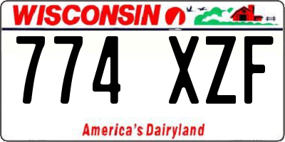 WI license plate 774XZF