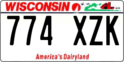WI license plate 774XZK