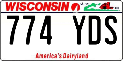 WI license plate 774YDS