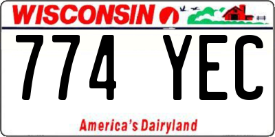 WI license plate 774YEC