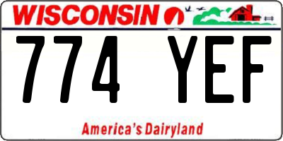 WI license plate 774YEF
