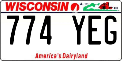 WI license plate 774YEG