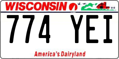 WI license plate 774YEI