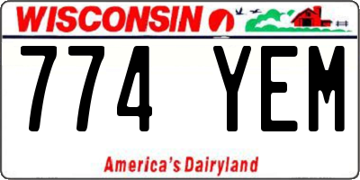 WI license plate 774YEM