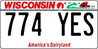 WI license plate 774YES