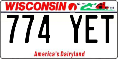 WI license plate 774YET