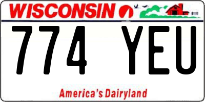WI license plate 774YEU