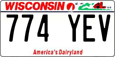 WI license plate 774YEV