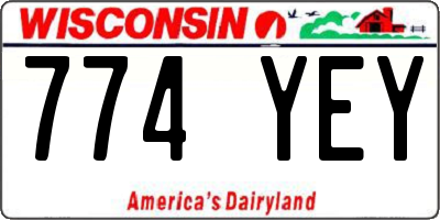 WI license plate 774YEY