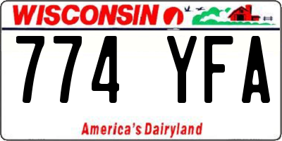 WI license plate 774YFA