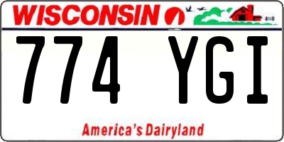 WI license plate 774YGI