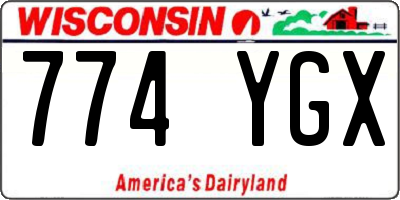 WI license plate 774YGX