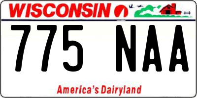 WI license plate 775NAA