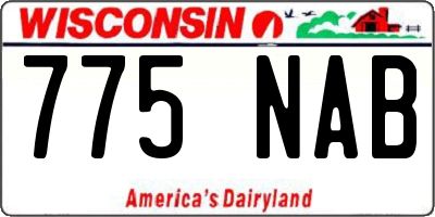 WI license plate 775NAB