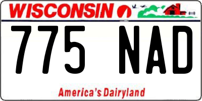 WI license plate 775NAD