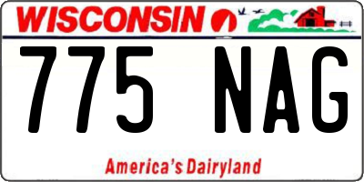 WI license plate 775NAG
