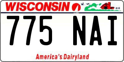 WI license plate 775NAI