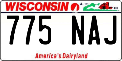 WI license plate 775NAJ